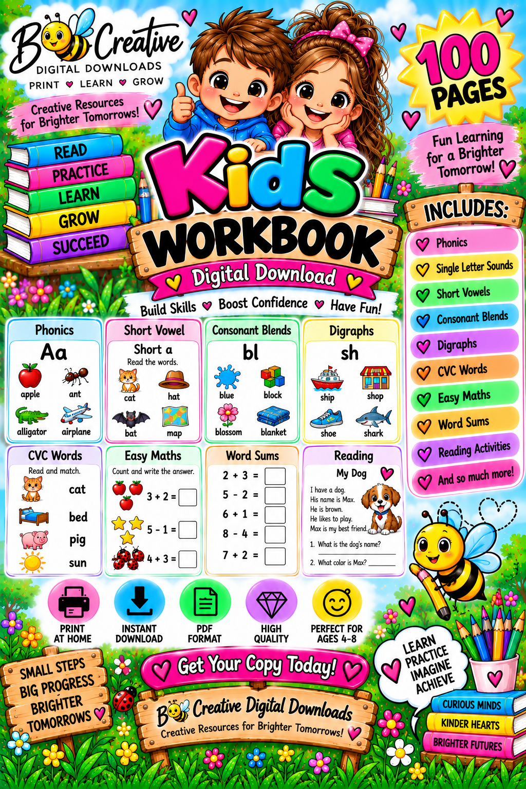 100 Page Kids Workbook