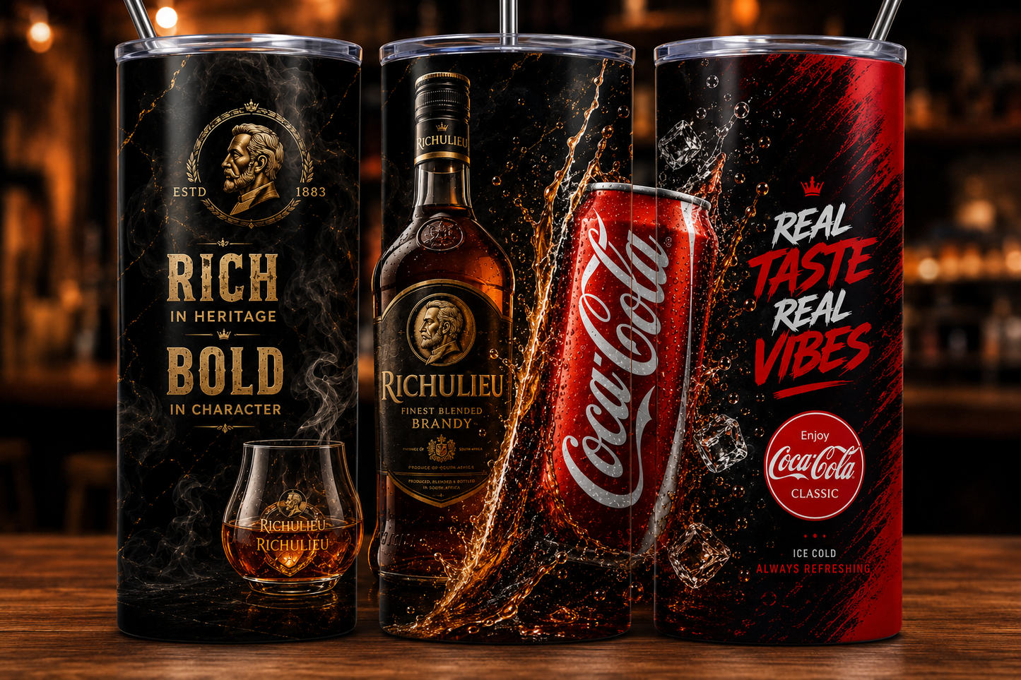 South African Brandy & Cola Inspired 20 oz Skinny Tumbler Sublimation Design | Printable PNG | Instant Digital Download