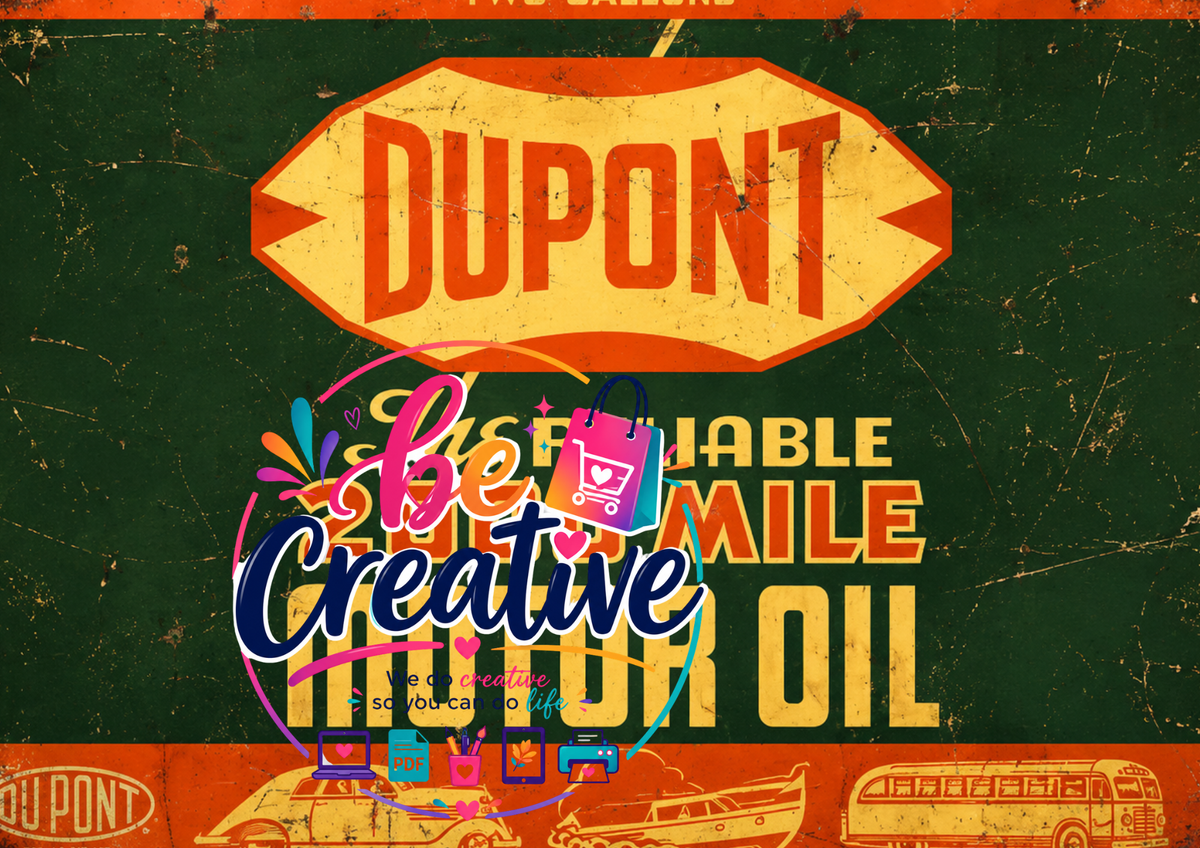 Du Pont Motor Oil Wrap | Ready-to-Print Designs | Instant Download