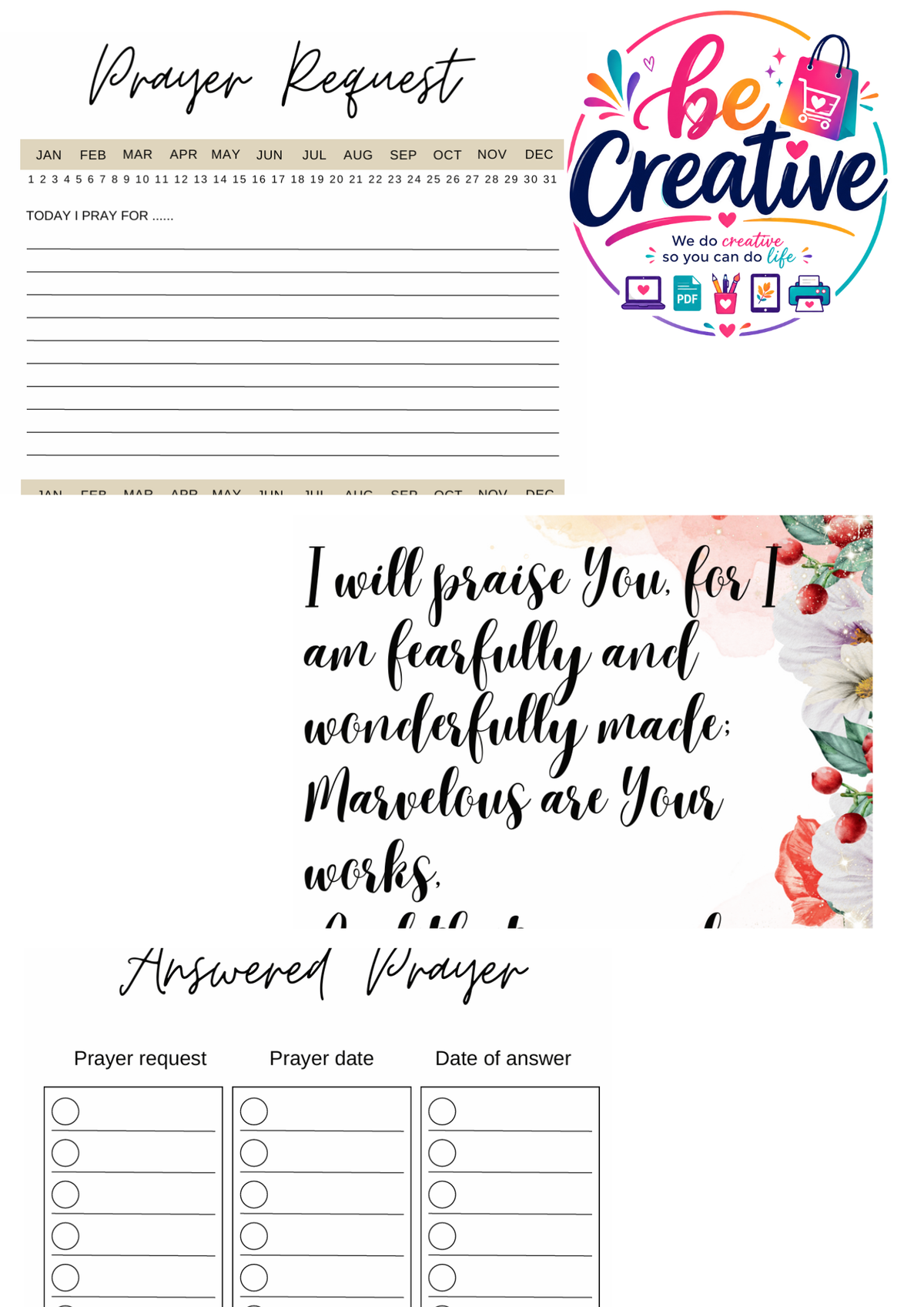 24-Week Prayer Journal for Women | Elegant Printable Faith Planner | Guided Prayer & Reflection | Instant Digital Download