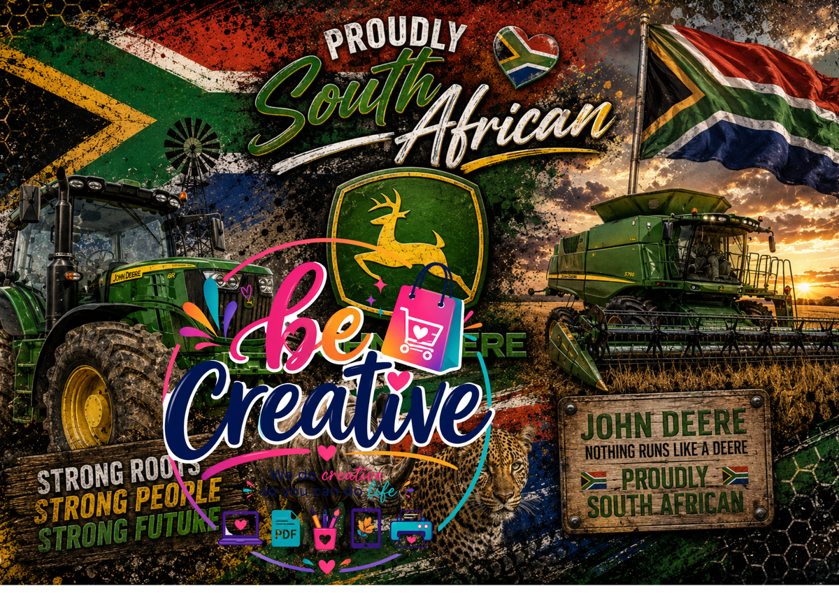 John Deere Green Proudly South African Wrap | Ready-to-Print Designs | Instant Download