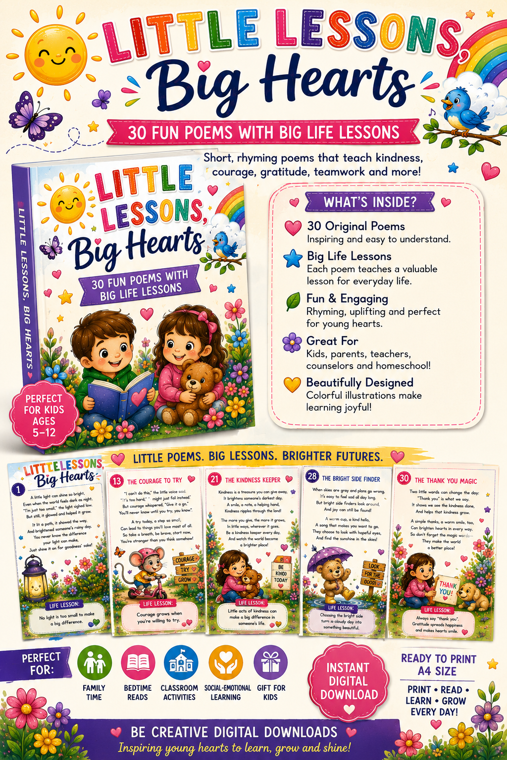 Little Lessons-Big Hearts 30 Poems for Kids with Life Lessons eBook