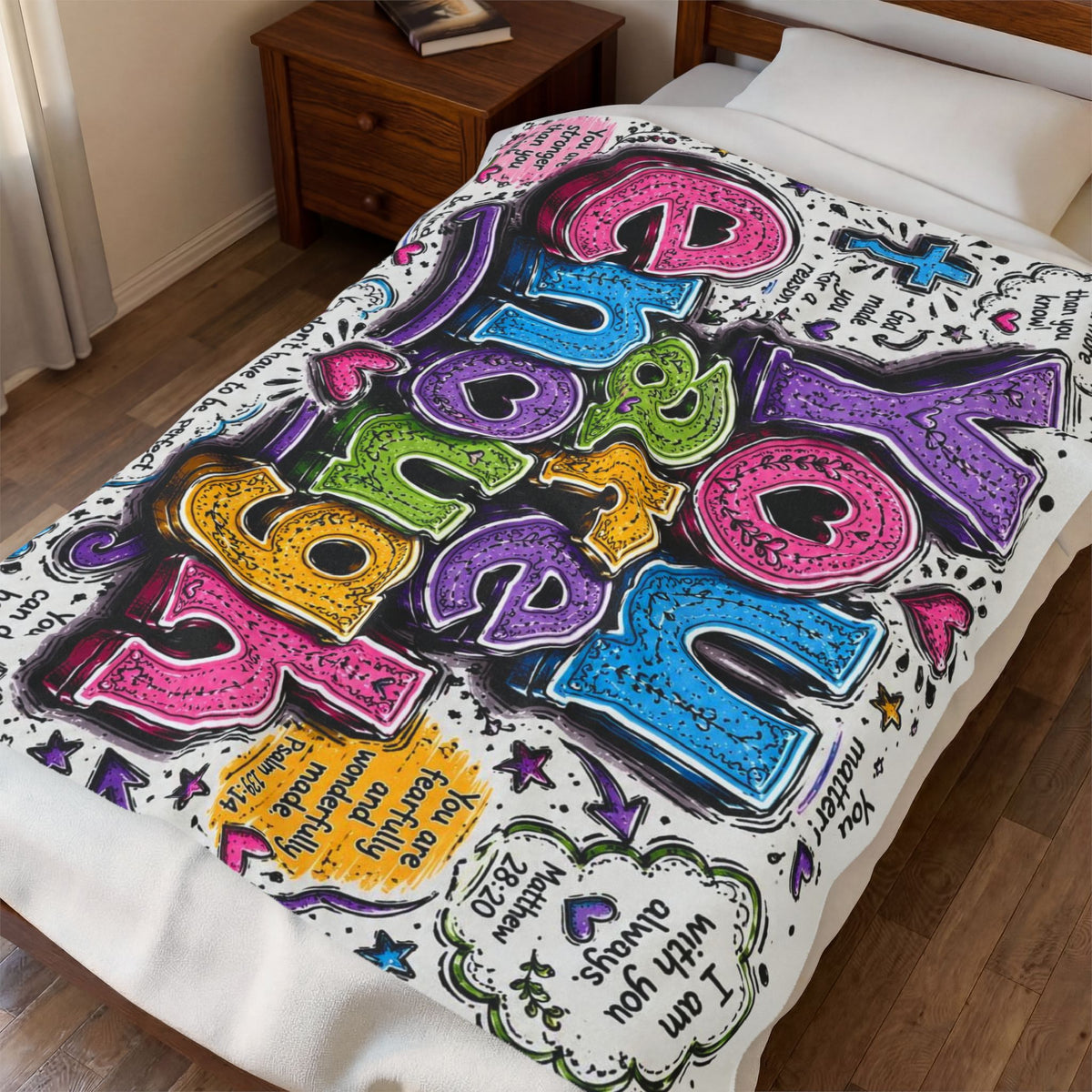 You Are Enough Velveteen Plush Blanket – Inspirational Cozy Throw for Self-Love & Gifts