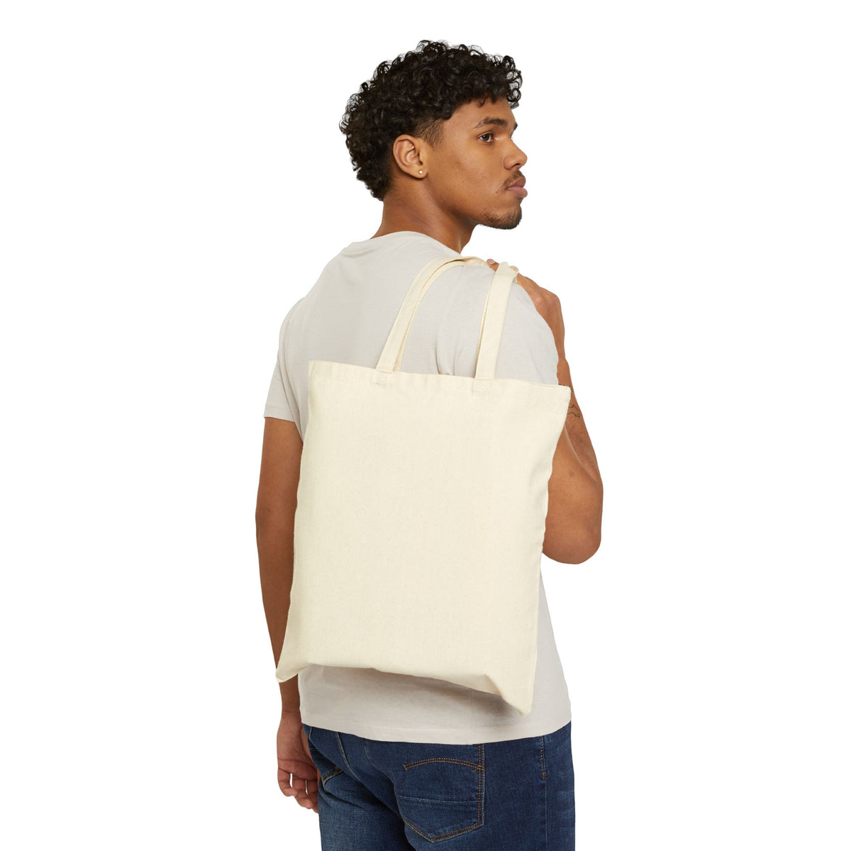 Tote Bag — "Frog Off I'm Busy" Funny Frog Illustration Cotton Canvas Tote