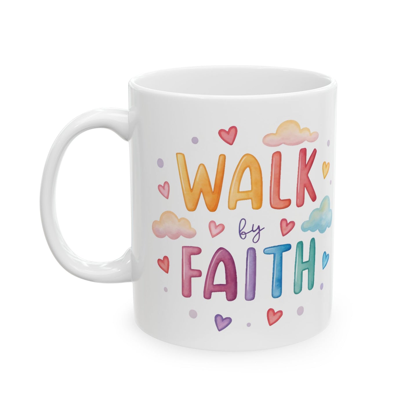 Walk with Faith Ceramic Mug – Inspirational Christian Coffee Cup (11oz, 15oz)
