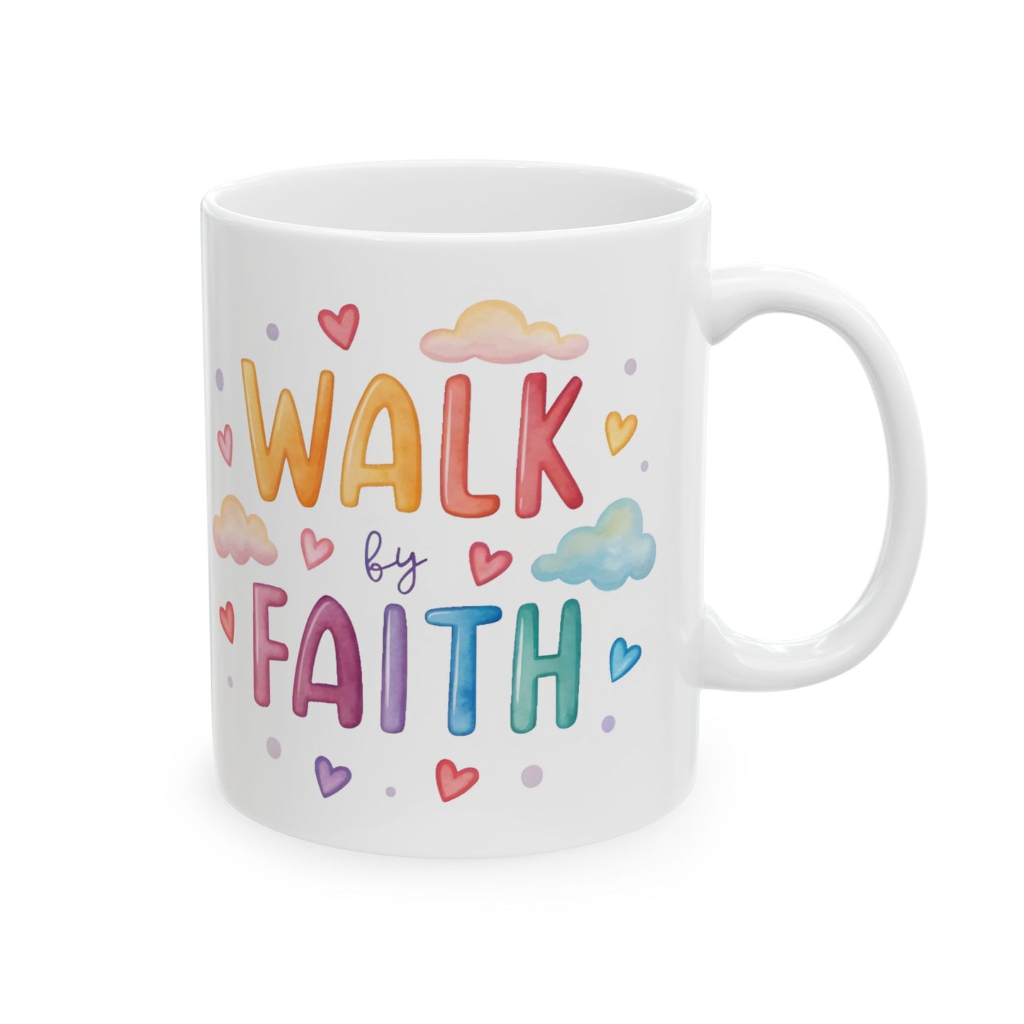 Walk with Faith Ceramic Mug – Inspirational Christian Coffee Cup (11oz, 15oz)