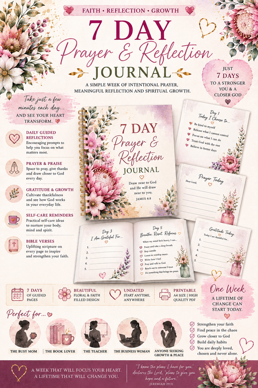 7 Day Prayer and Reflection Journal for Ladies
