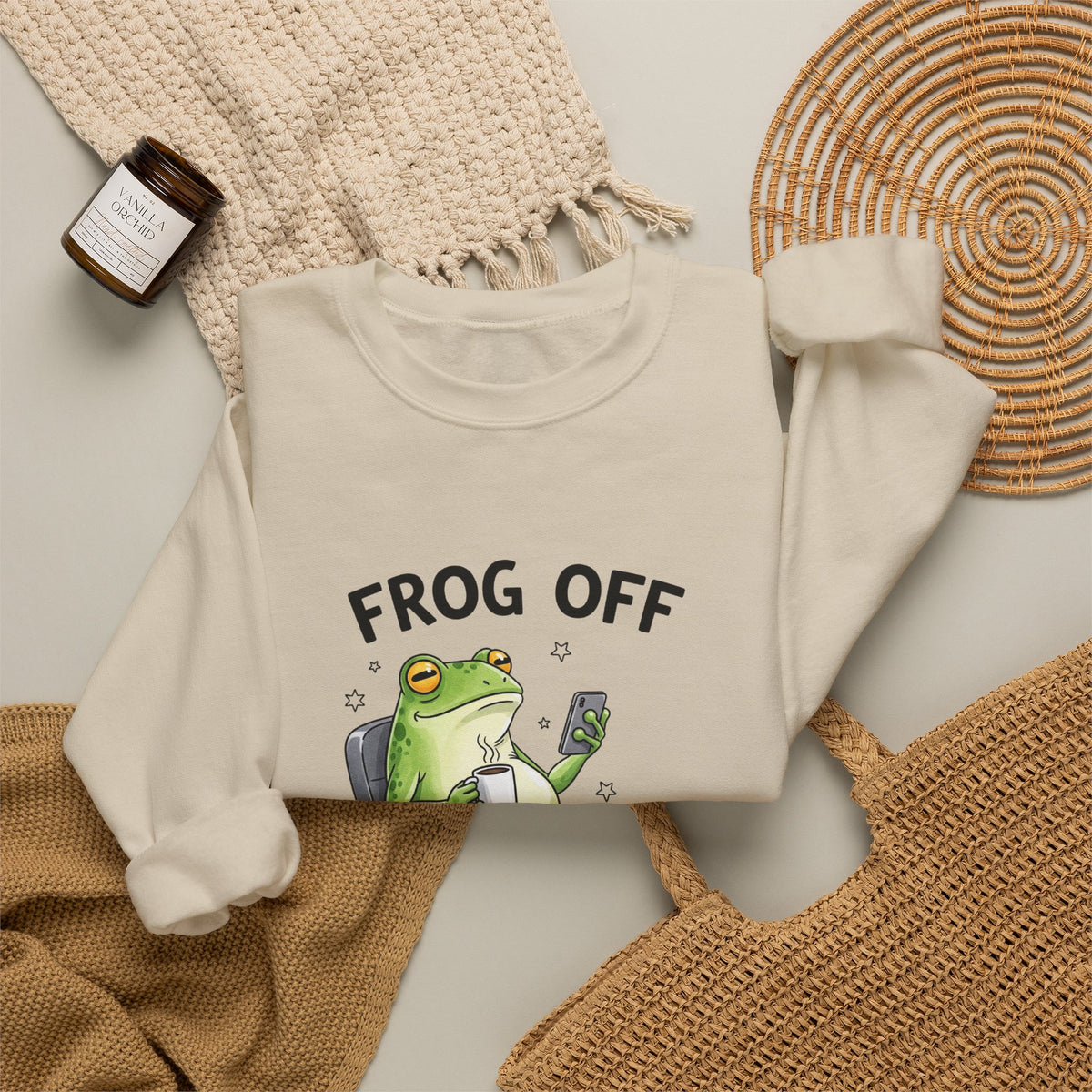Frog Off I'm Busy Crewneck Sweatshirt