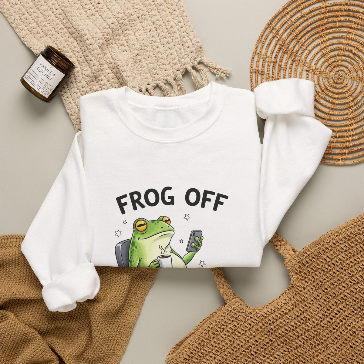 Frog Off I'm Busy Crewneck Sweatshirt