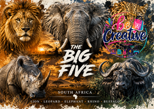 South Africa Big Five 20oz Skinny Tumbler Wrap | Premium Sublimation Design | Instant Digital Download