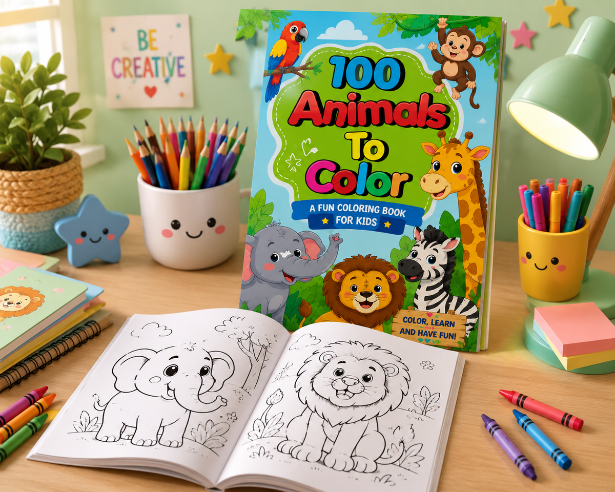 Wild About Coloring! 100 Animals Coloring Book for Kids | Fun Printable Animal Activity Book | Instant Digital Download