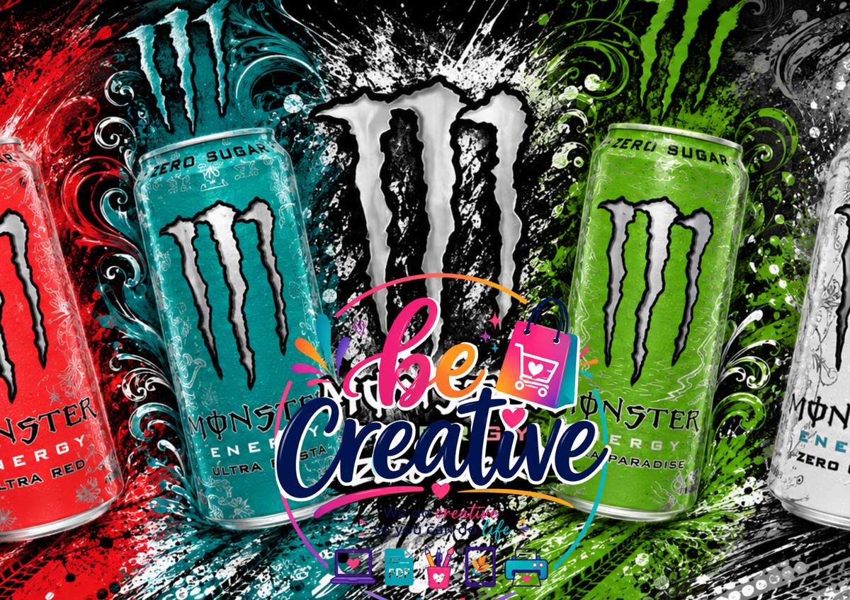Colored Monster Wrap | Ready-to-Print Designs | Instant Download