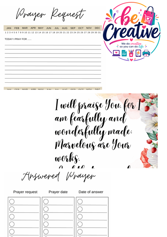 24-Week Prayer Journal for Women | Elegant Printable Faith Planner | Guided Prayer & Reflection | Instant Digital Download
