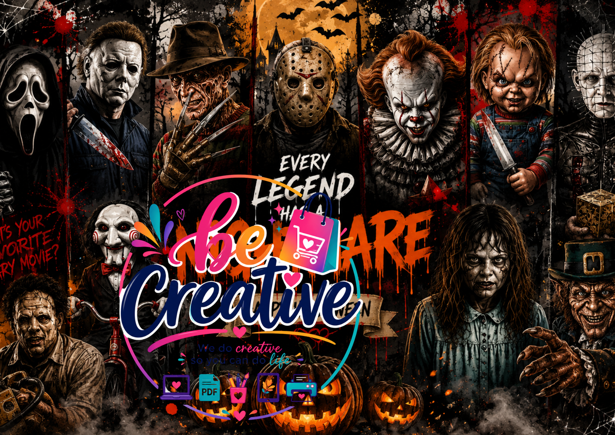 Horror Wrap | Ready-to-Print Designs | Instant Download