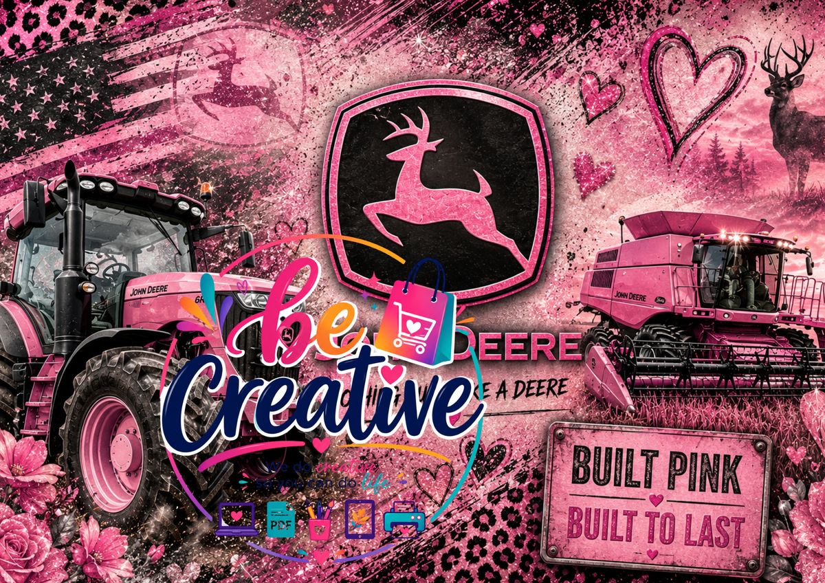 John Deere Pink Wrap | Ready-to-Print Designs | Instant Download