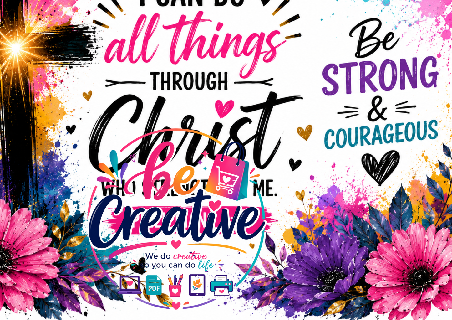 All things through Christ Wrap | Ready-to-Print Designs | Instant Download