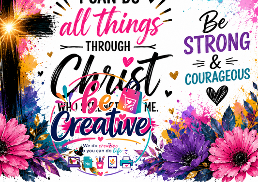 All things through Christ Wrap | Ready-to-Print Designs | Instant Download