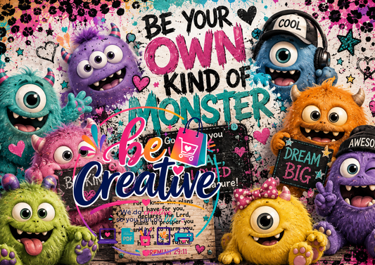 Be your own kind of Monster Wrap | High-Quality Sublimation PNG Designs | Instant Digital Download