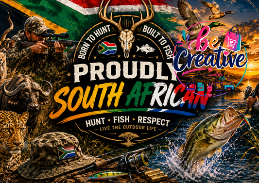 Proudly South African Hunting & Fishing 20 oz Skinny Tumbler Wrap | Premium Sublimation Design | Outdoor & Wildlife Digital Download