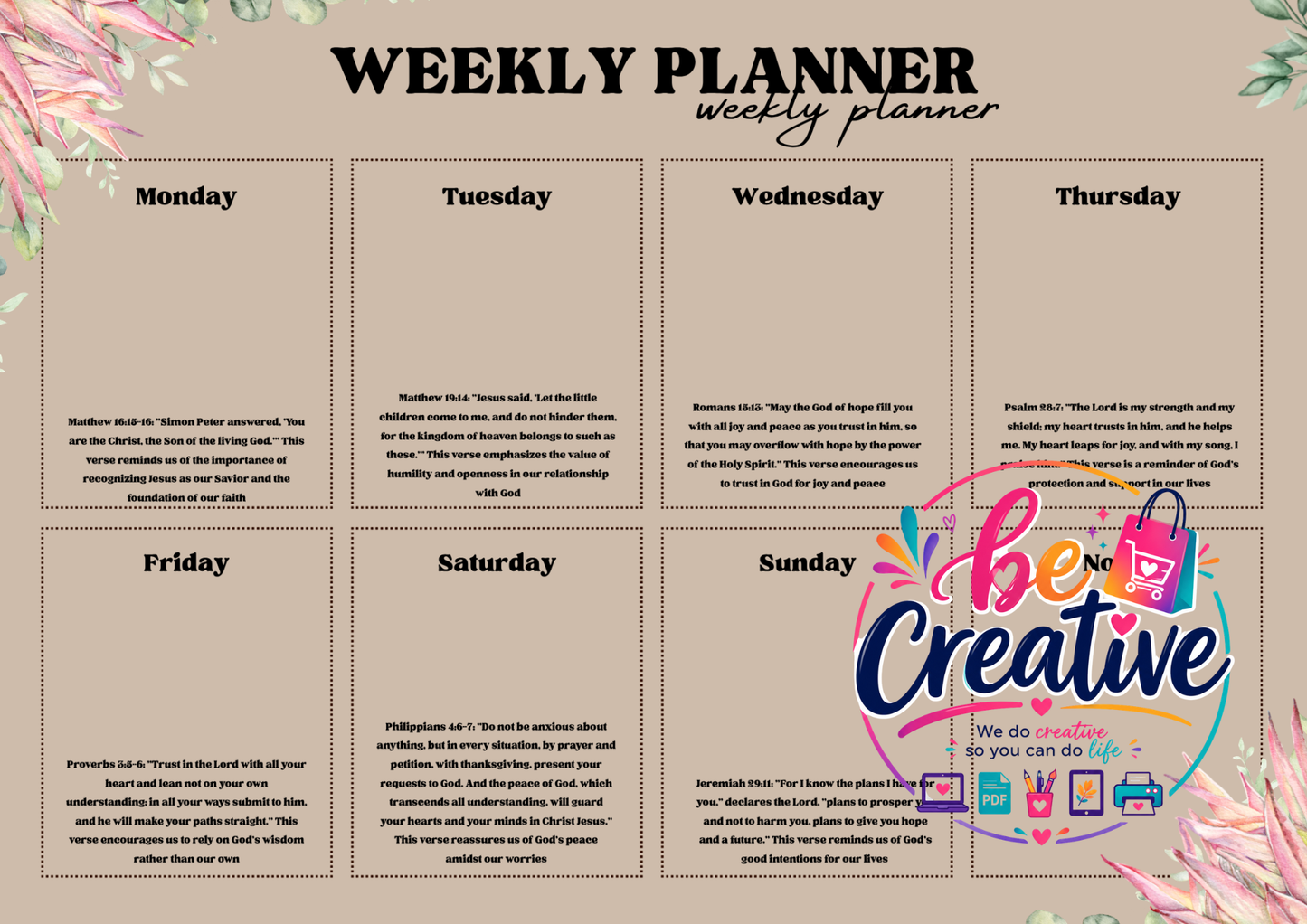 Faith-Filled Digital Weekly Planner for Women on the Go Plan with Purpose • Stay Organized • Grow in Faith