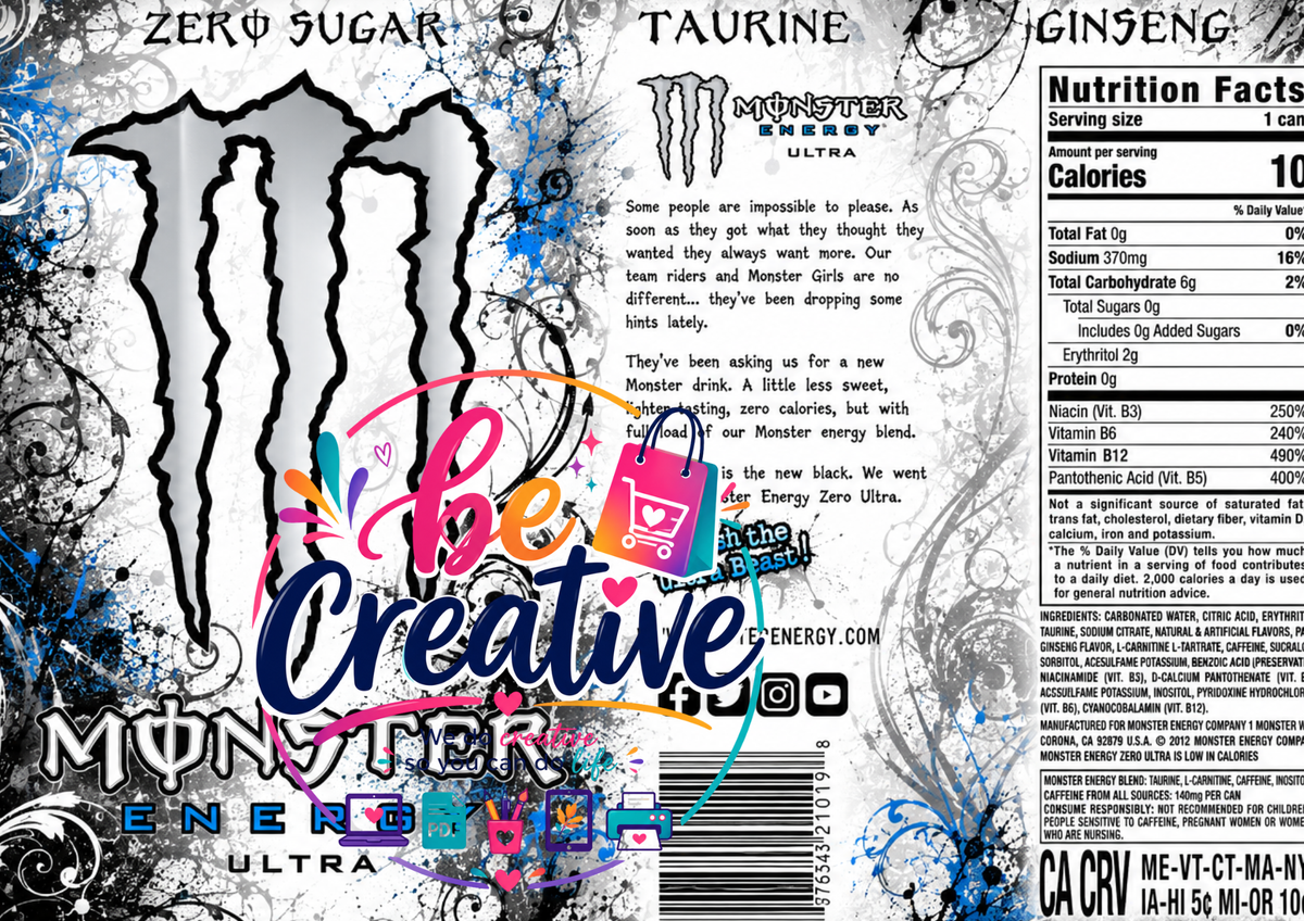 Monster White Wrap| High-Quality Sublimation PNG Designs | Instant Digital Download