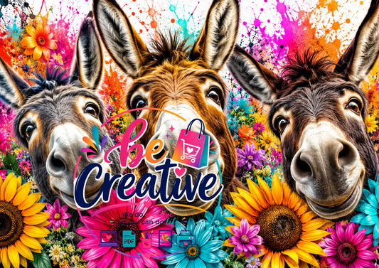 Vibrant Donkey Daisy Wrap | High-Quality Sublimation PNG Designs | Instant Digital Download